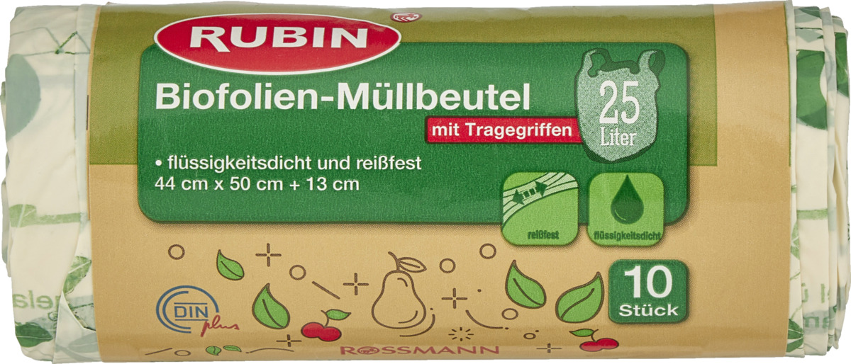 Bild 1 von RUBIN Biofolien-Müllbeutel mit Tragegriff 25 l