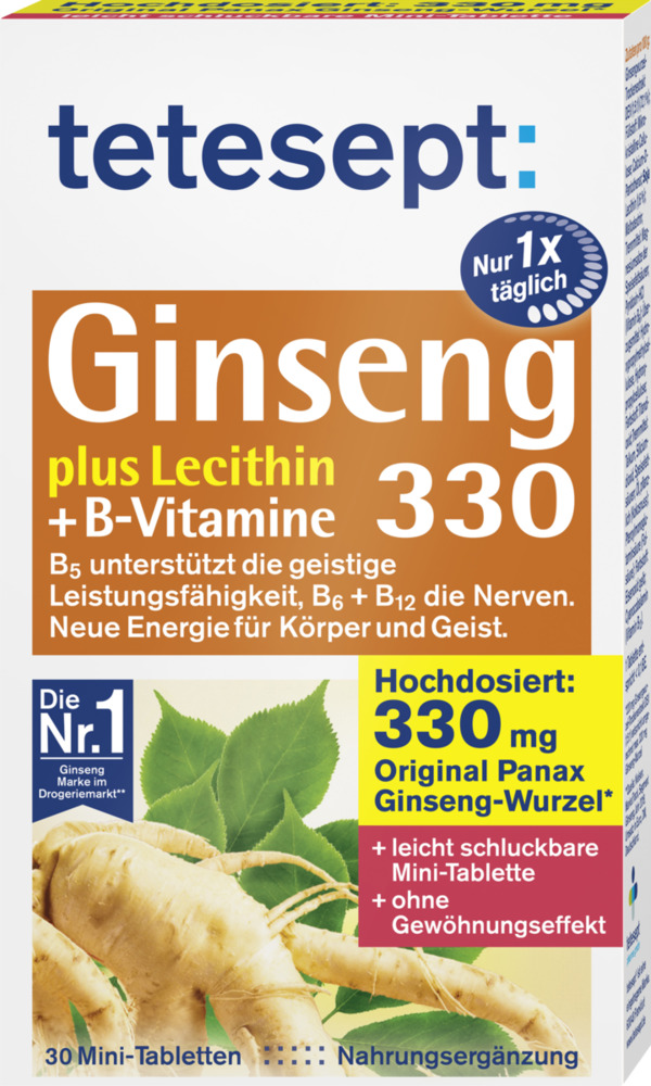 Bild 1 von tetesept Ginseng 330 plus Lecithin + B-Vitamine