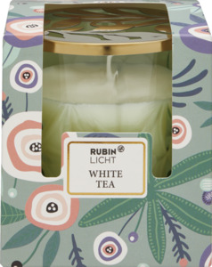 RUBIN LICHT Duftglas mit Golddeckel White Tea