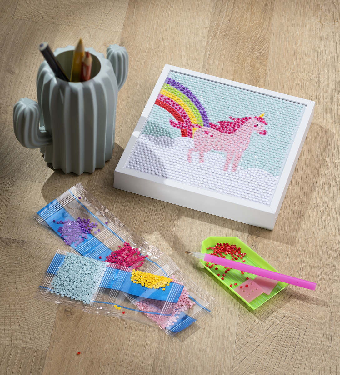 Bild 2 von IDEENWELT Diamond Painting-Bastelset Einhorn