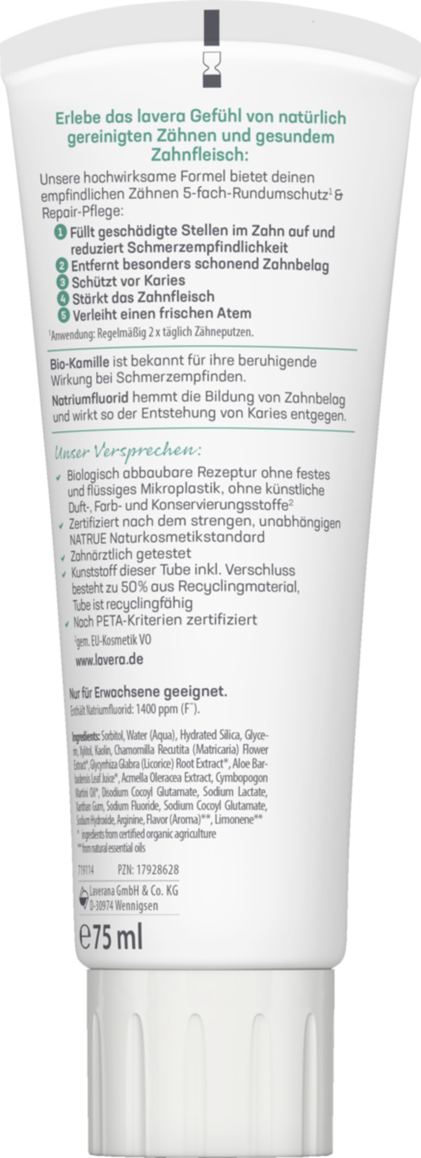 Bild 2 von lavera Zahncreme Sensitive & Repair