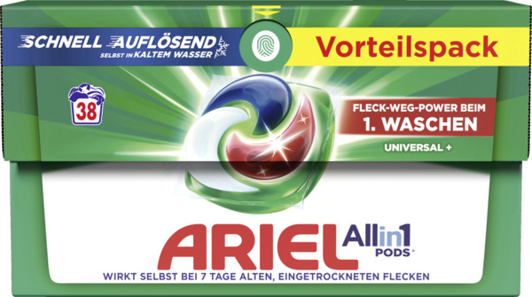 Bild 1 von Ariel All-in-1 Pods Universal+ Vollwaschmittel Flüssig 38WL