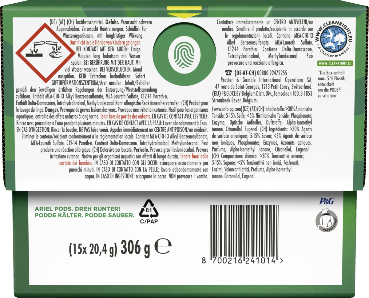 Bild 4 von Ariel All-in-1 Pods Color+ Waschmittel Flüssig 15WL