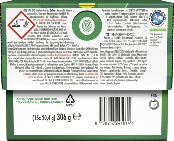 Bild 4 von Ariel All-in-1 Pods Color+ Waschmittel Flüssig 15WL