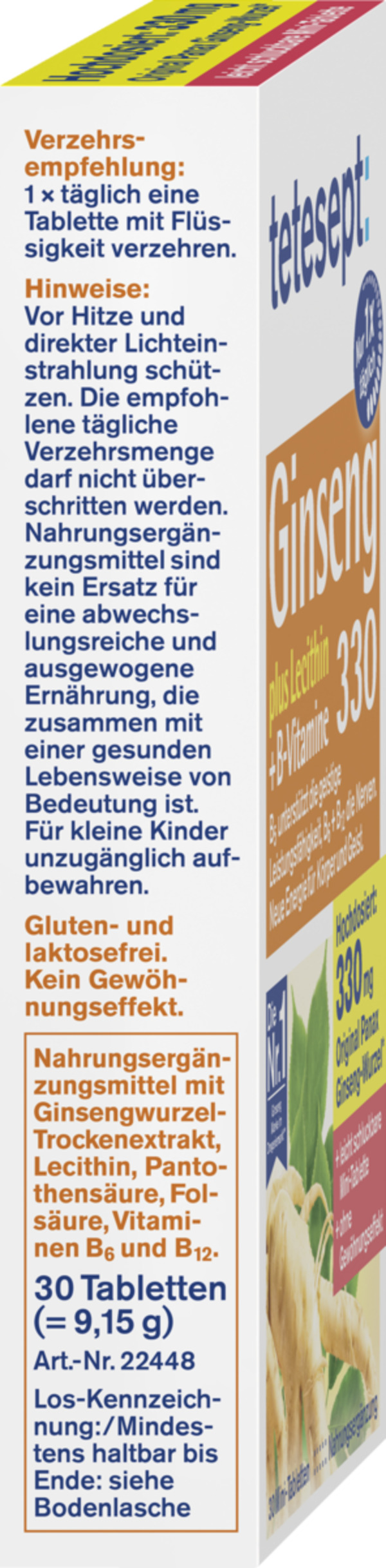 Bild 3 von tetesept Ginseng 330 plus Lecithin + B-Vitamine
