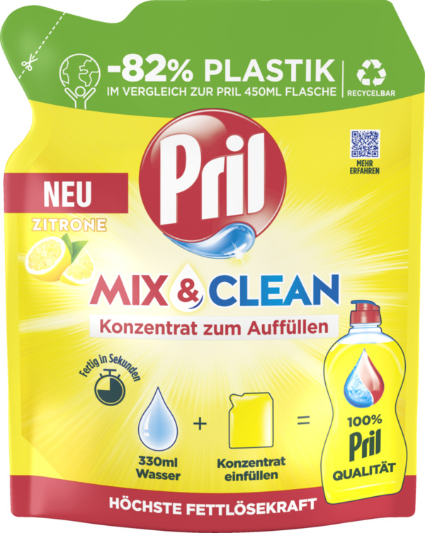 Bild 1 von Pril Mix & Clean Geschirrspülmittel Konzentrat Zitrone