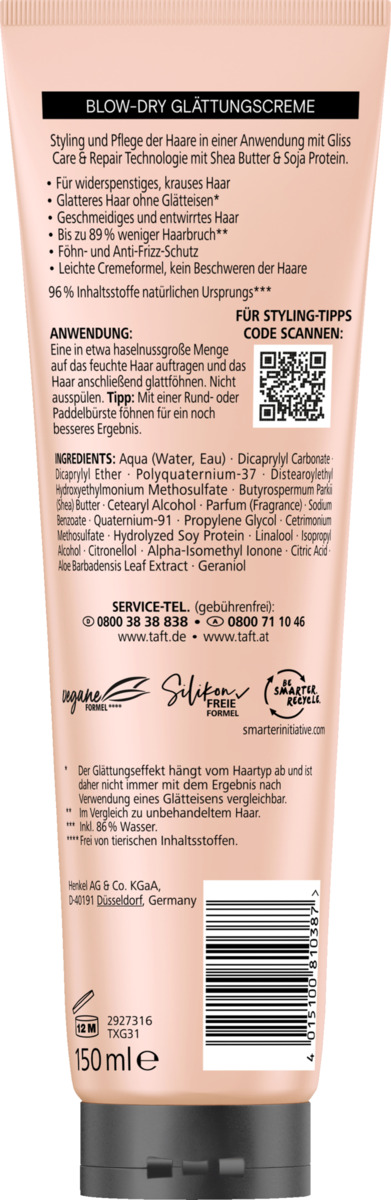 Bild 2 von Taft Gliss Glättungscreme Sleeky Smooth