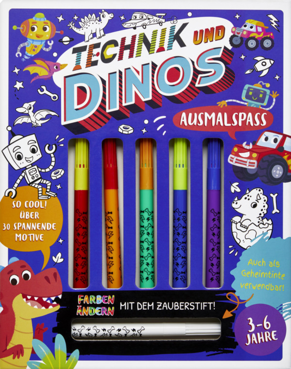 Bild 1 von IDEENWELT Malbuch mit Zauberstiften Dinos und Technik