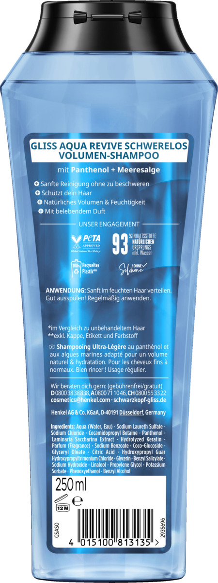 Bild 2 von Gliss Aqua Revive Schwerelos Shampoo