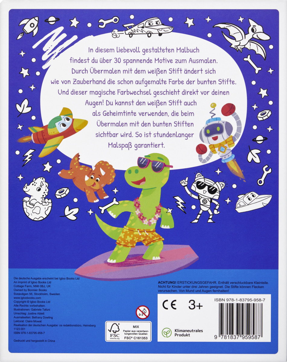 Bild 2 von IDEENWELT Malbuch mit Zauberstiften Dinos und Technik