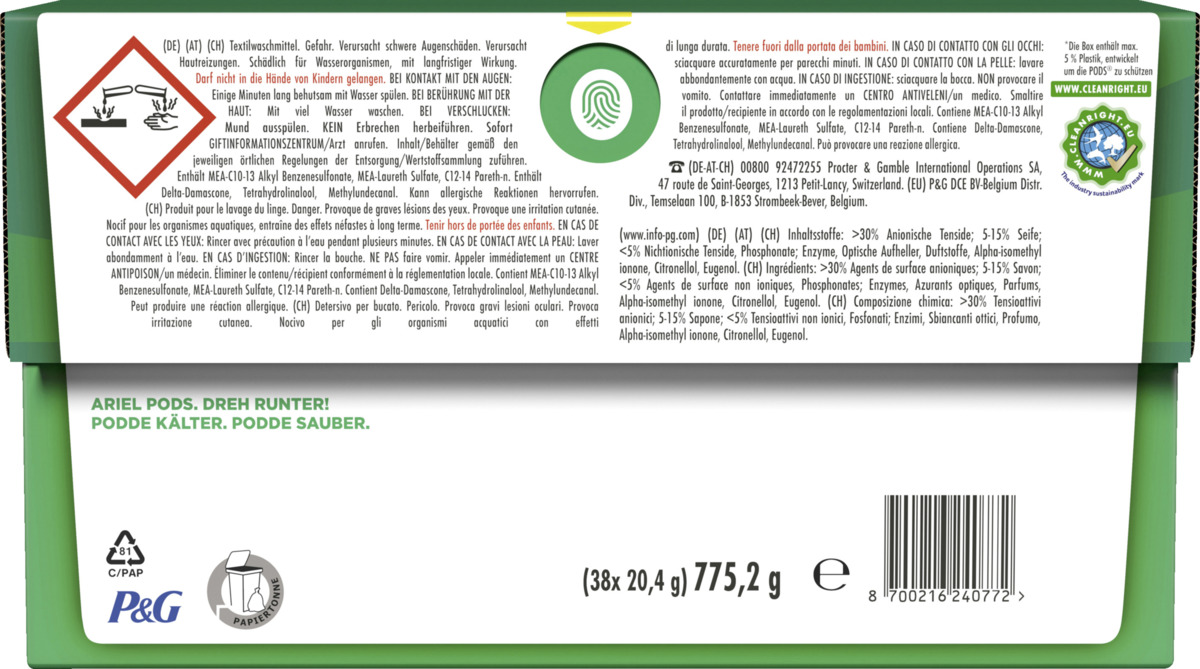 Bild 4 von Ariel All-in-1 Pods Color+ Waschmittel Flüssig 38WL