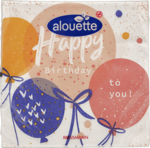 alouette Serviette Happy Birthday