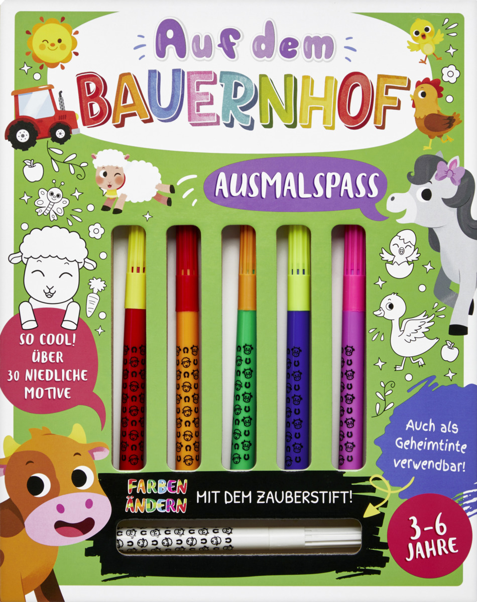 Bild 1 von IDEENWELT Malbuch mit Zauberstiften Bauernhof