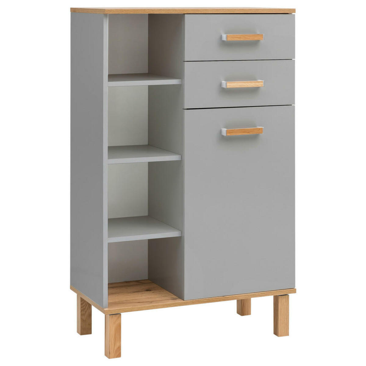 Bild 1 von Highboard Padua grau Eiche Landhaus Nachbildung B/H/T: ca. 67x114,5x35 cm