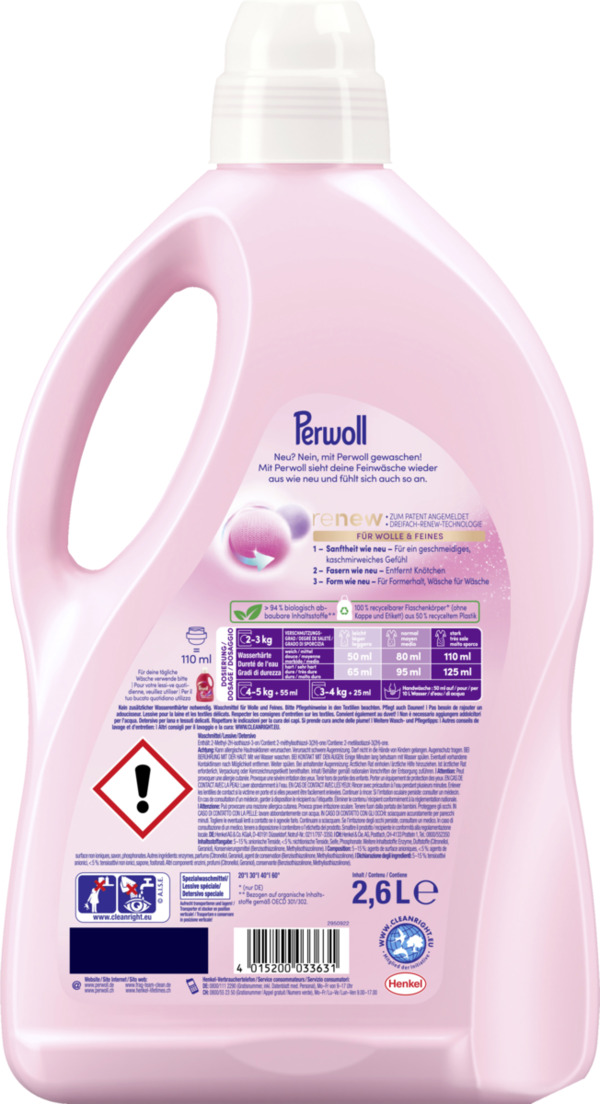 Bild 2 von Perwoll Renew Feinwaschmittel f. Wolle & Feines 52 WL