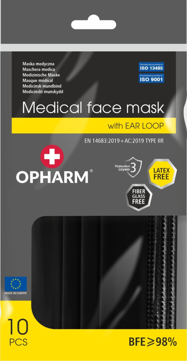 Bild 1 von Opharm Medizinische Maske schwarz