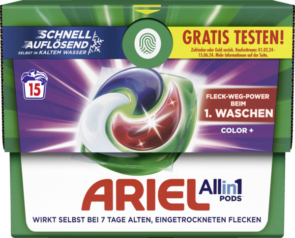 Bild 1 von Ariel All-in-1 Pods Color+ Waschmittel Flüssig 15WL