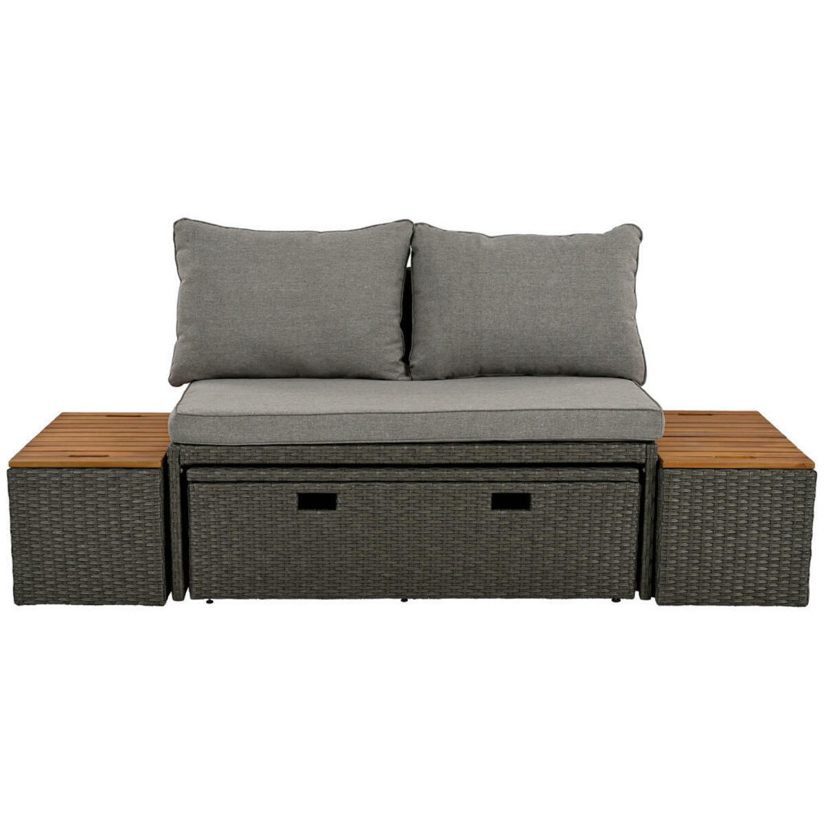 Bild 1 von POCOline Gartensitzgruppe dunkelgrau Polyrattangeflecht