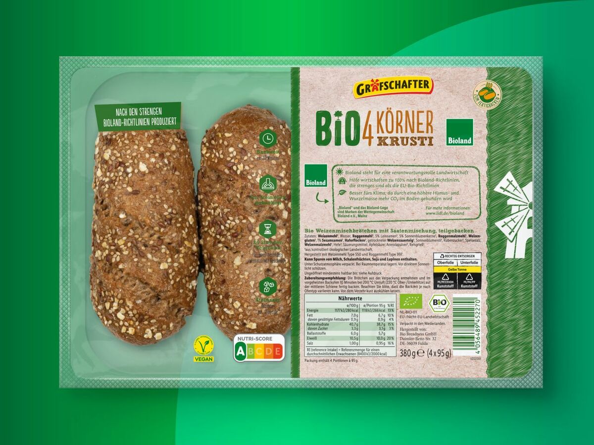 Bild 1 von Bioland Brötchen, 
         4x 90/4x 95 g