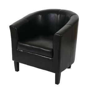 Sessel Stafford H379, Loungesessel Clubsessel, Kunstleder ~ schwarz