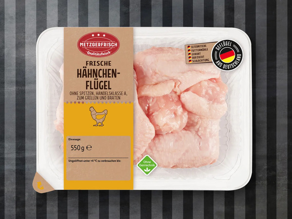 Bild 1 von Metzgerfrisch Frische Hähnchenflügel, 
         550 g