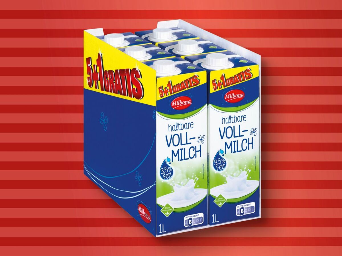 Bild 1 von Milbona Haltbare Vollmilch, 
         6x 1 l