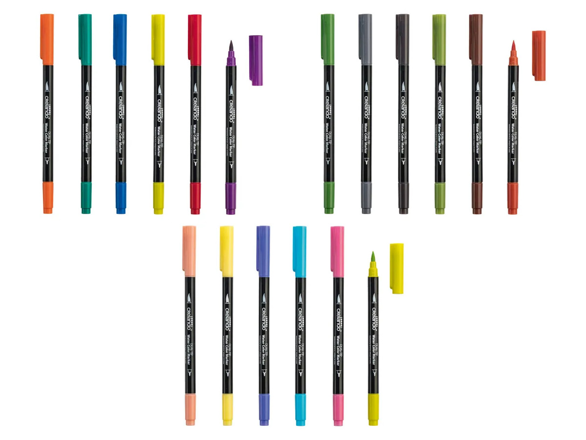 Bild 1 von crelando® 6 Aquarell-Filzstifte, 
         6 Stück