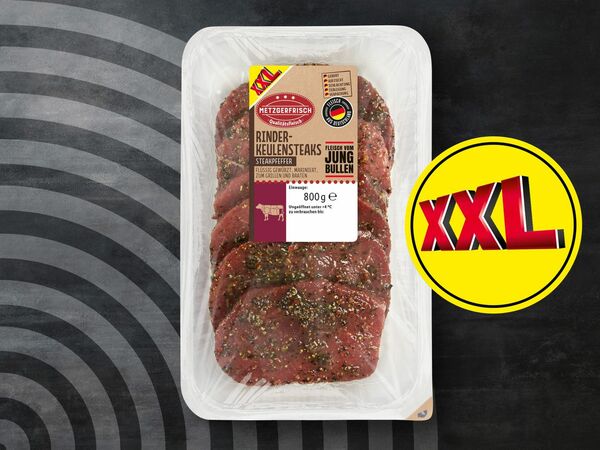 Bild 1 von Metzgerfrisch Rinder-Keulensteaks XXL, 
         800 g