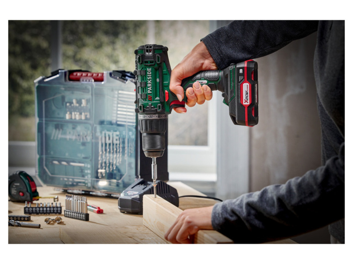 Bild 2 von PARKSIDE® 20 V Akku-Bohrschrauber Set »PABS 20-Li G8«, mit 2 Akkus, Ladegerät, Zubehörset