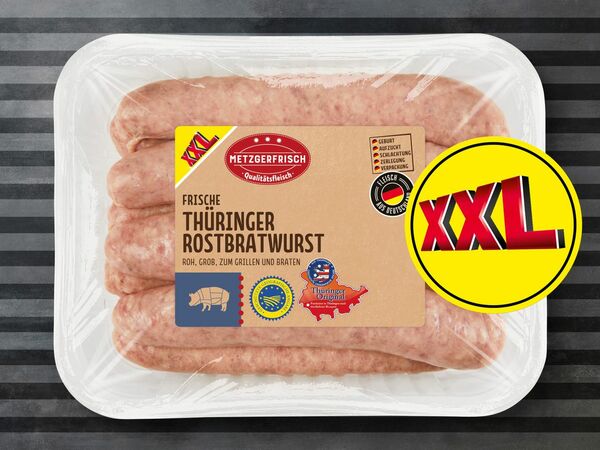 Bild 1 von Metzgerfrisch Frische Thüringer Rostbratwurst XXL, 
         800 g