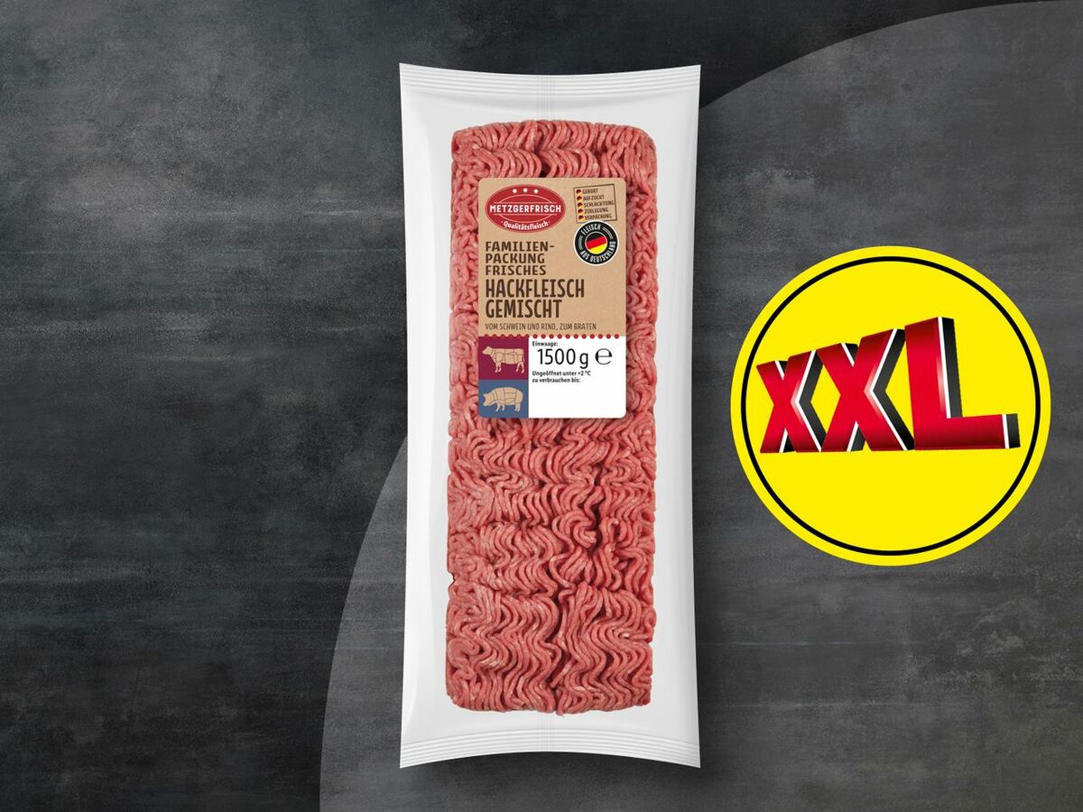 Bild 1 von Metzgerfrisch Frisches Hackfleisch, gemischt XXL, 
         1,5 kg