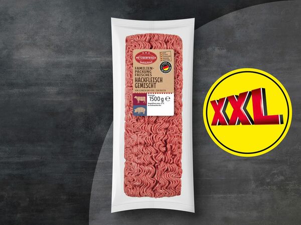 Bild 1 von Metzgerfrisch Frisches Hackfleisch, gemischt XXL, 
         1,5 kg