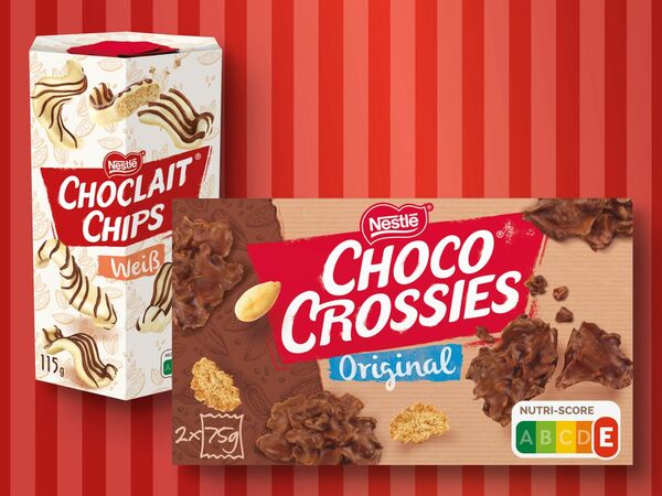 Bild 1 von Nestlé Choco Crossies/Choclait Chips/Knusperbrezeln, 
         150/115/140 g