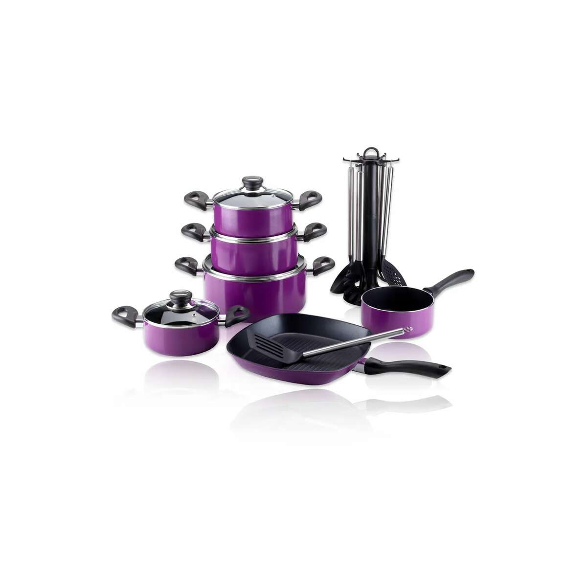 Bild 1 von Aluguss-Topfset 17tlg. lila