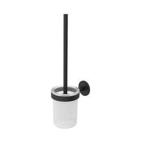 Lenz WC-Bürstengarnitur 'Nero' wandhängend rund schwarz/weiß