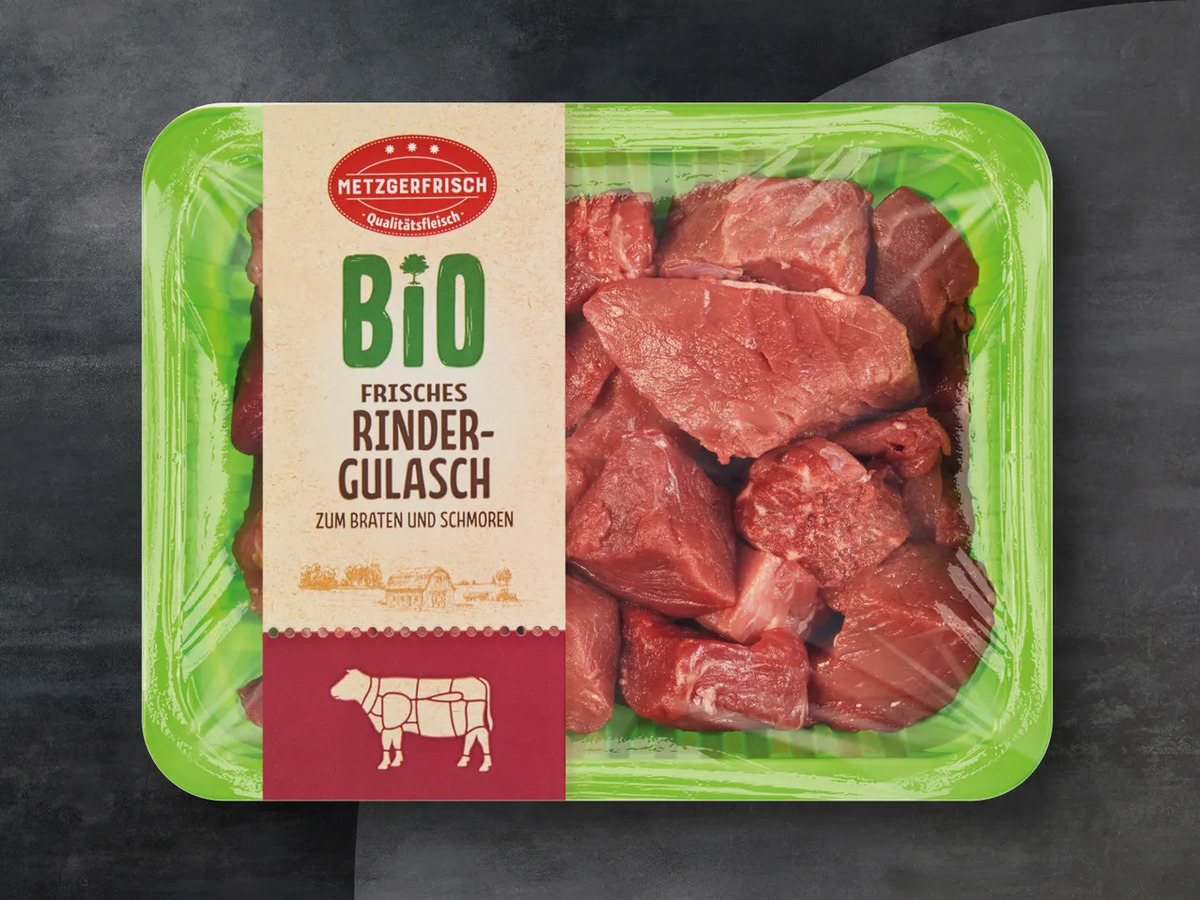 Bild 1 von Metzgerfrisch Bio Frisches Rinder-Gulasch, 
         400 g