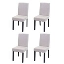 Bild 1 von 4er-Set Esszimmerstuhl Stuhl Küchenstuhl Littau ~ Textil, creme-beige, dunkle Beine