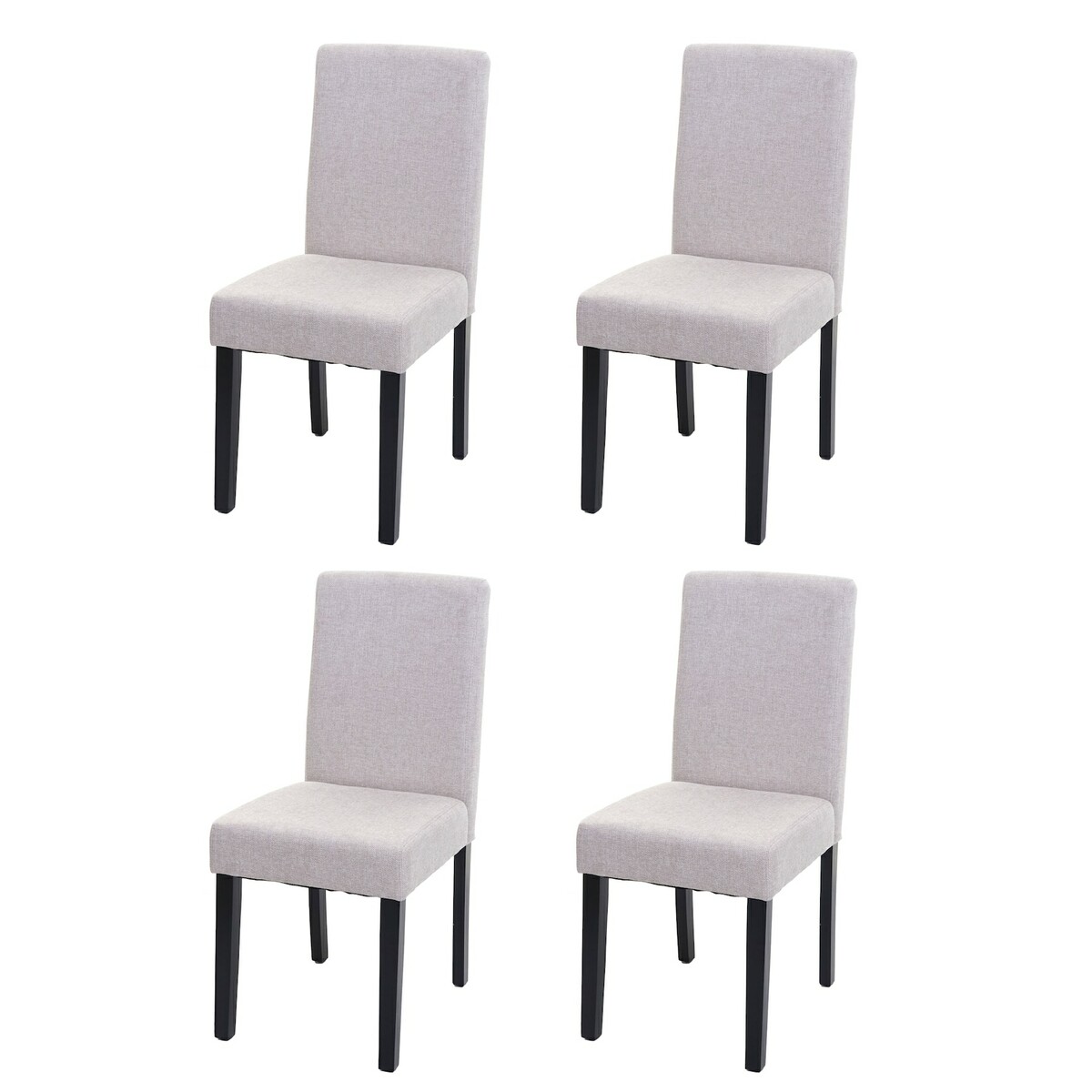 Bild 1 von 4er-Set Esszimmerstuhl Stuhl Küchenstuhl Littau ~ Textil, creme-beige, dunkle Beine