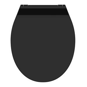 Schütte WC-Sitz 'Slim Black' mit Absenkautomatik schwarz 37 x 44 cm