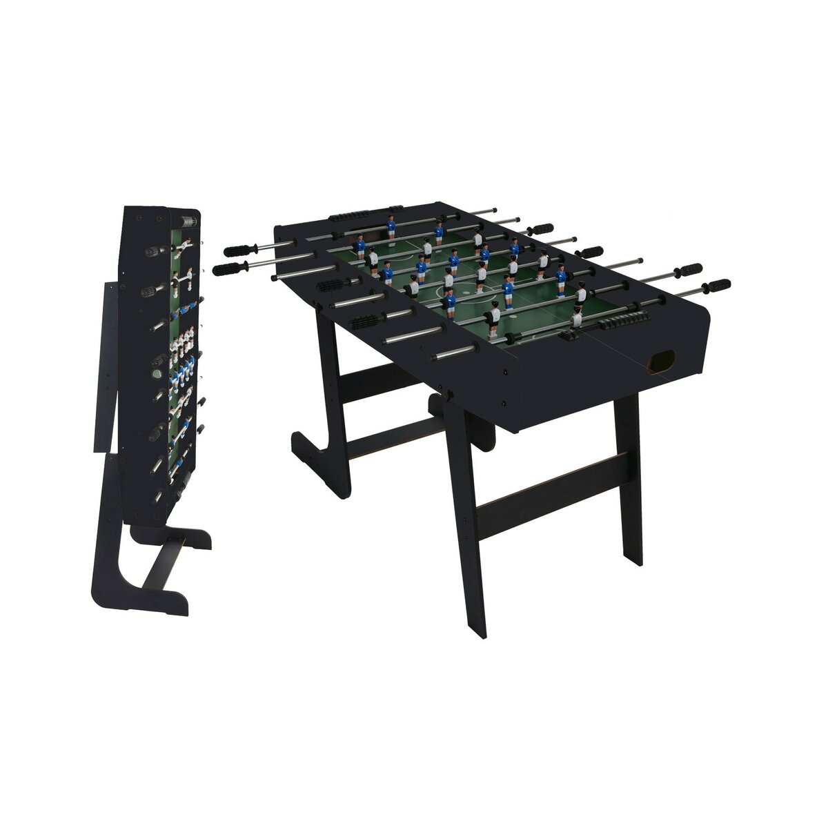 Bild 1 von Tischkicker Manchester, Kicker Kickertisch Tischfussball, klappbar 84x121x105 ~ schwarz