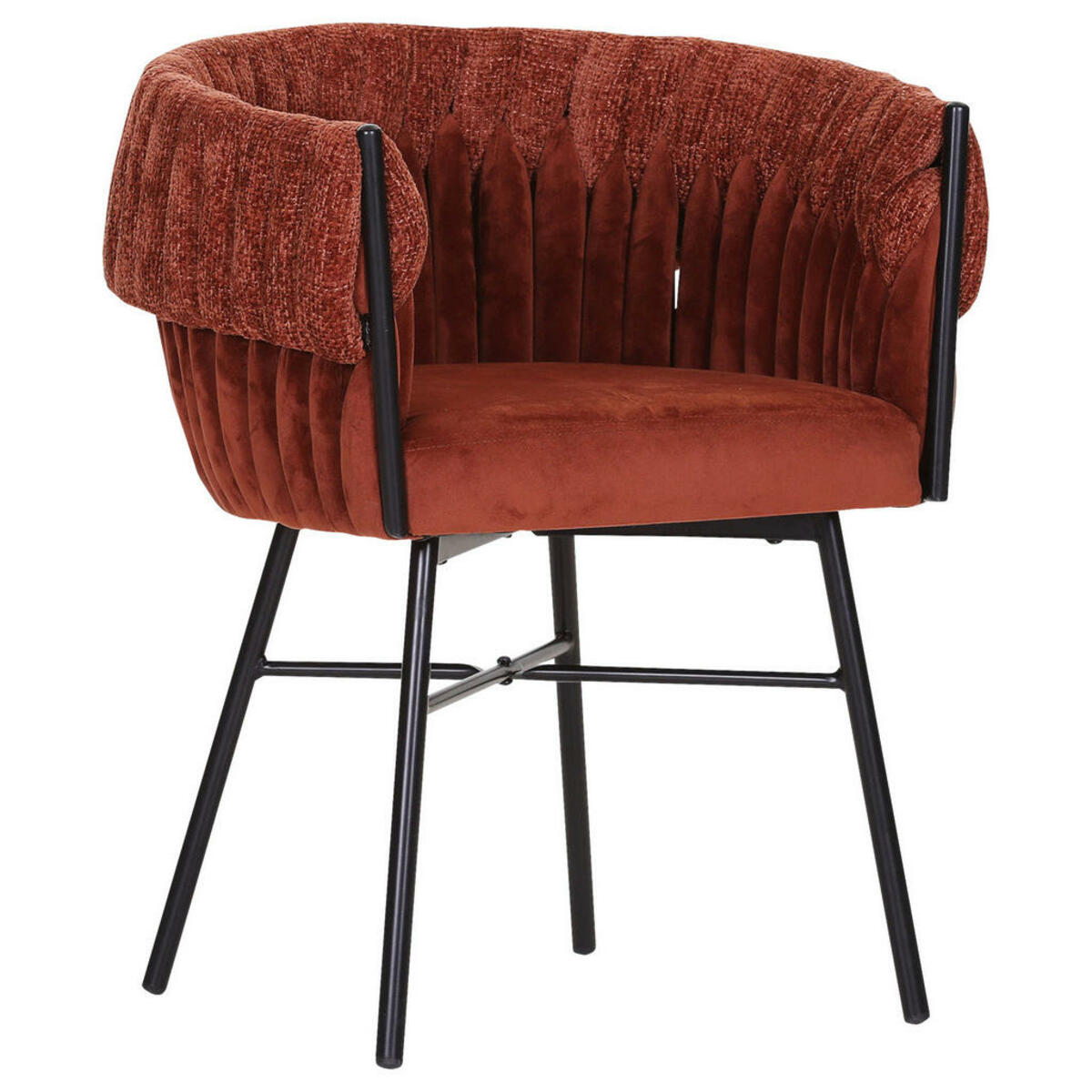 Bild 1 von Ambia Home Armlehnstuhl, Rost, Textil, Rundrohr, X-Form, 65x76x60 cm, Esszimmer, Stühle, Esszimmerstühle, Armlehnenstühle