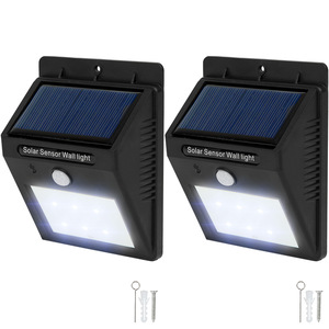 2 LED Solar Leuchten mit Bewegungsmelder - schwarz