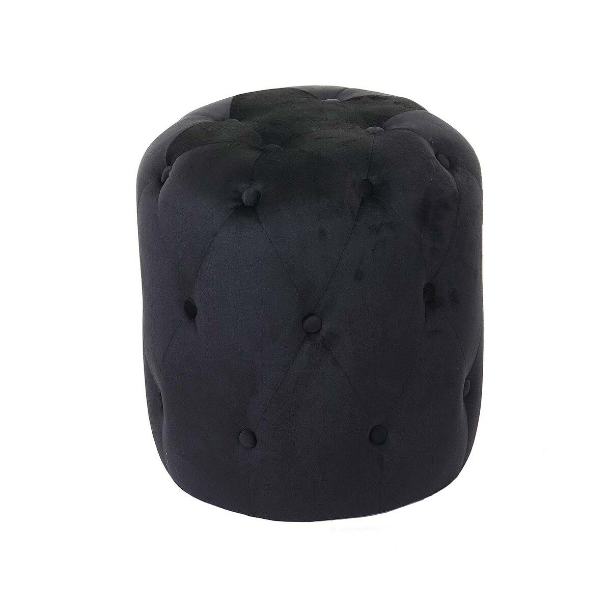 Bild 1 von Hocker MCW-D22, Sitzhocker Ottomane, 42x39cm ~ Samt schwarz