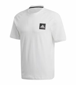adidas Must Haves Tee Herren T-Shirt mit Markenprint auf Brust Sportshirt FL4029 Weiß
