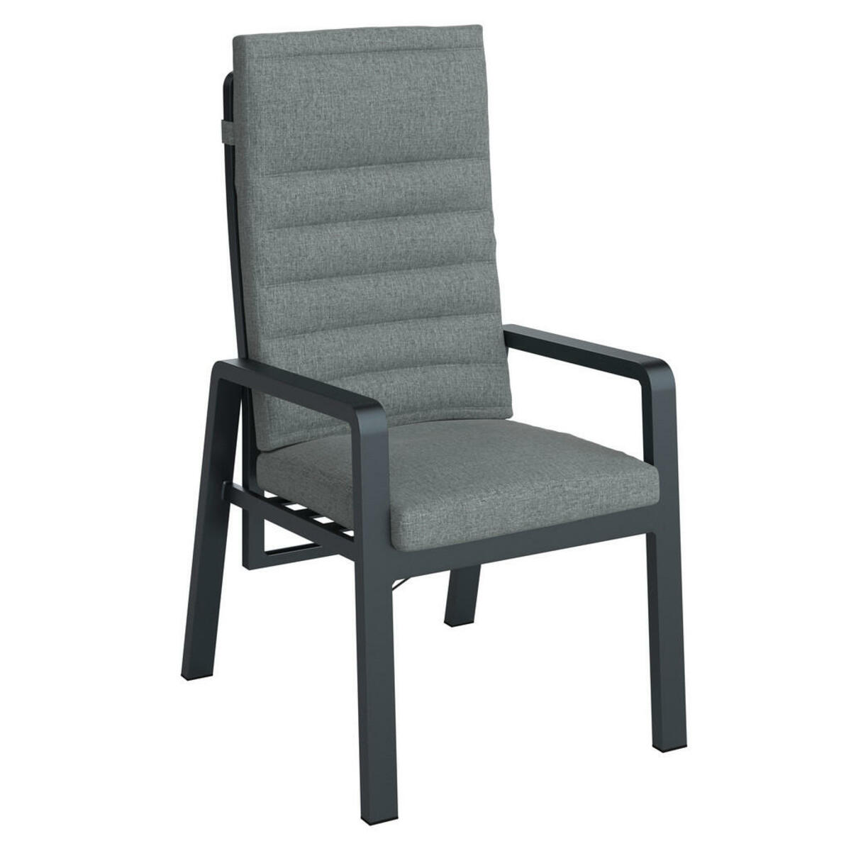 Bild 1 von Ambia Garden Gartensessel, Grau, Schwarz, Metall, Textil, Füllung: Schaumstoff, eckig, 60x110x72 cm, Gartenmöbel, Gartenstühle