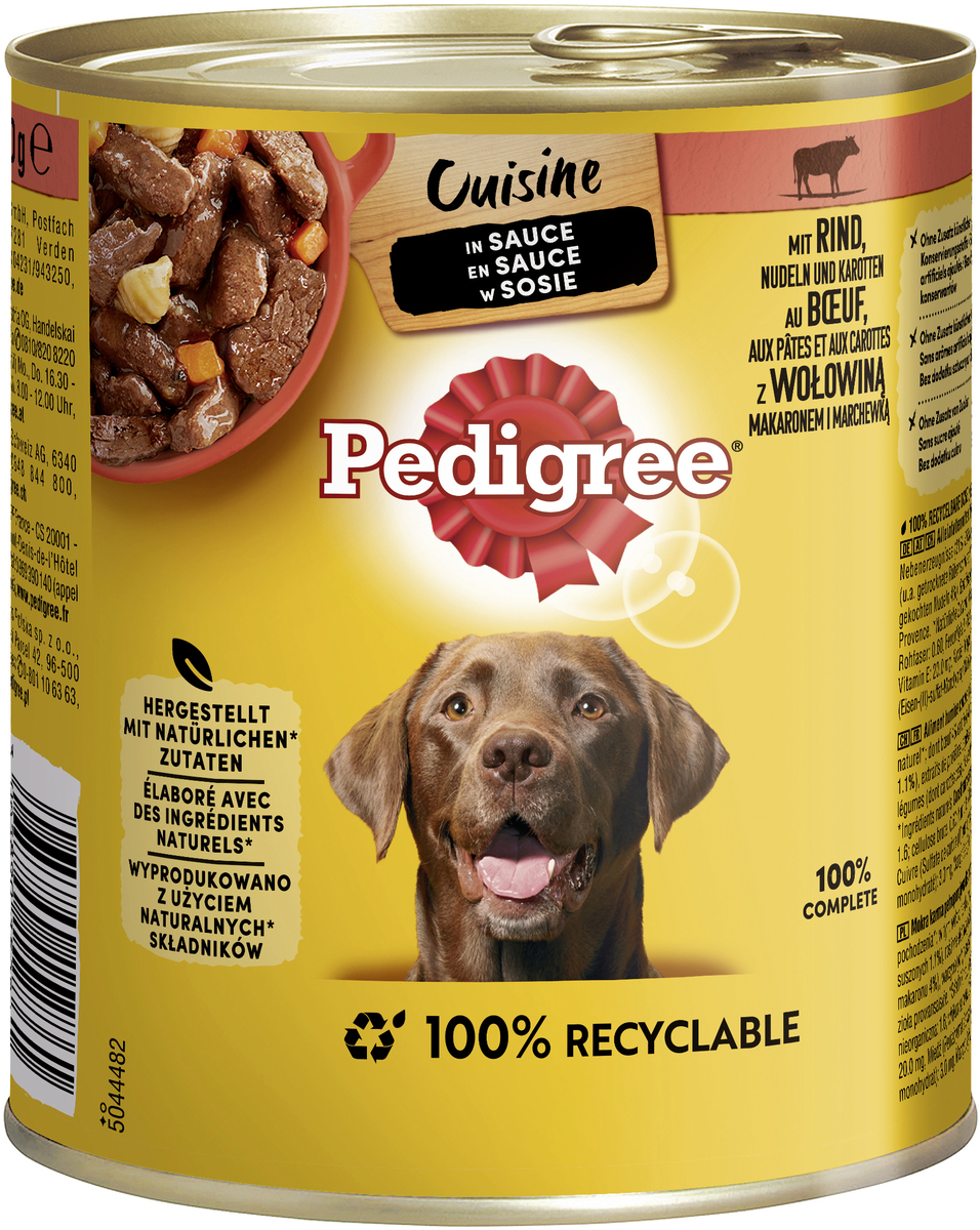 Bild 1 von Pedigree Adult Cuisine in Sauce Rind, Nudeln & Karotten Hundefutter 800g