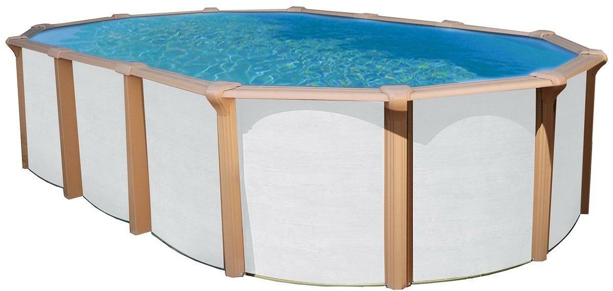 Bild 1 von Schwimmbecken Steely ca. 610x370x132cm, Braun, Weiß