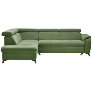 Stylife Ecksofa Prag, Hellgrün, Textil, 5-Sitzer, Ottomane links, L-Form, 260x203 cm, Stoffauswahl, seitenverkehrt erhältlich, Hocker erhältlich, Wohnzimmer, Sofas & Couches, Wohnlandschaften, Eck