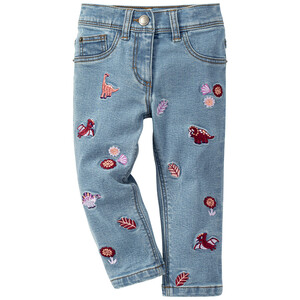 Baby Skinny-Jeans mit Stickereien HELLBLAU