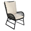 Bild 1 von Ambia Garden Loungesessel, Creme, Schwarz, Metall, Kunststoff, Textil, Kufe, eckig, 63x105x70 cm, Loungemöbel, Lounge-Sessel